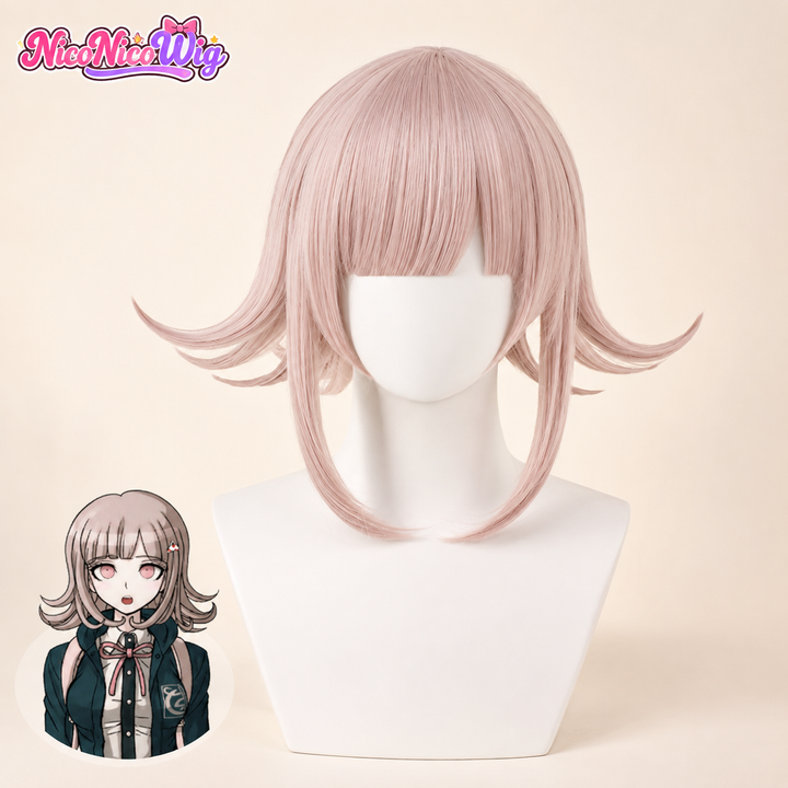 Danganronpa 2 Chiaki Nanami Cosplay Wig  Short Pink Anime Wig