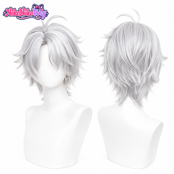 Honkai Star Rail Phainon Cosplay Wig - Short Silver White Layers