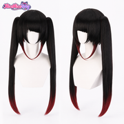 Date A Live Kurumi Tokisaki Cosplay Wig  Black Brown Ombre Twin Tails