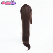 Hell's Paradise Sagiri Cosplay Wig - Long Dark Brown High Ponytail