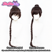 Soul Land Xiao Wu Cosplay Wig - Brown Bun and Clip-On Braid