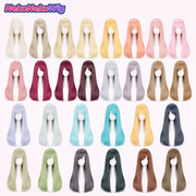 60cm Multi-Color Long Straight Cosplay Wig – Buckle Net Style