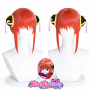 Kagura Cosplay Wig from Gintama  Orange Anime Wig with Hair Bun Accessories