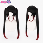 Date A Live Kurumi Tokisaki Cosplay Wig  Black Brown Ombre Twin Tails