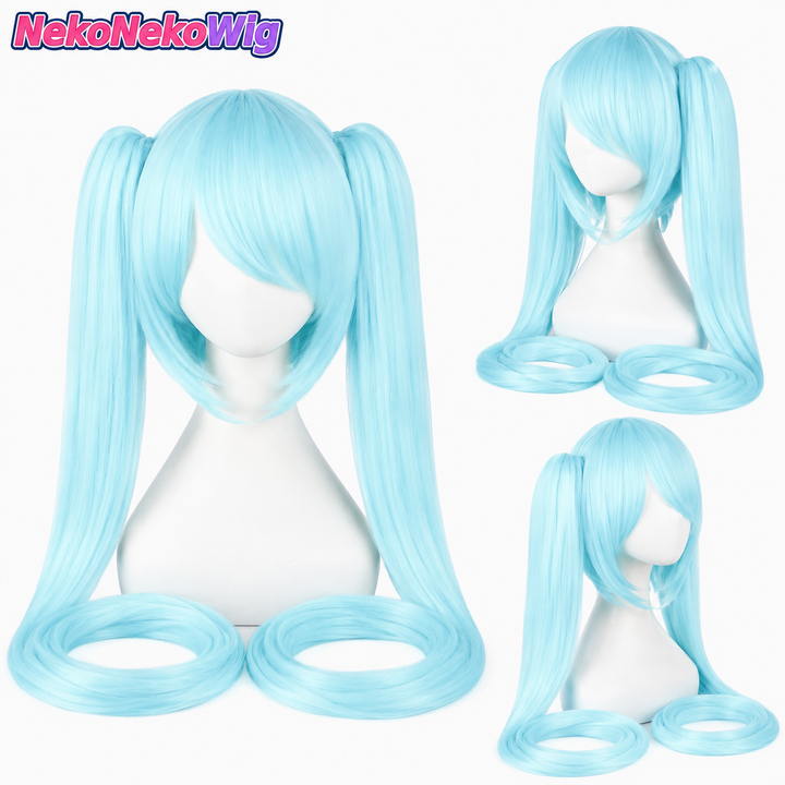 Lolita Long Curly Twin Ponytail Cosplay Wig – Clip-On Twin Tail Style