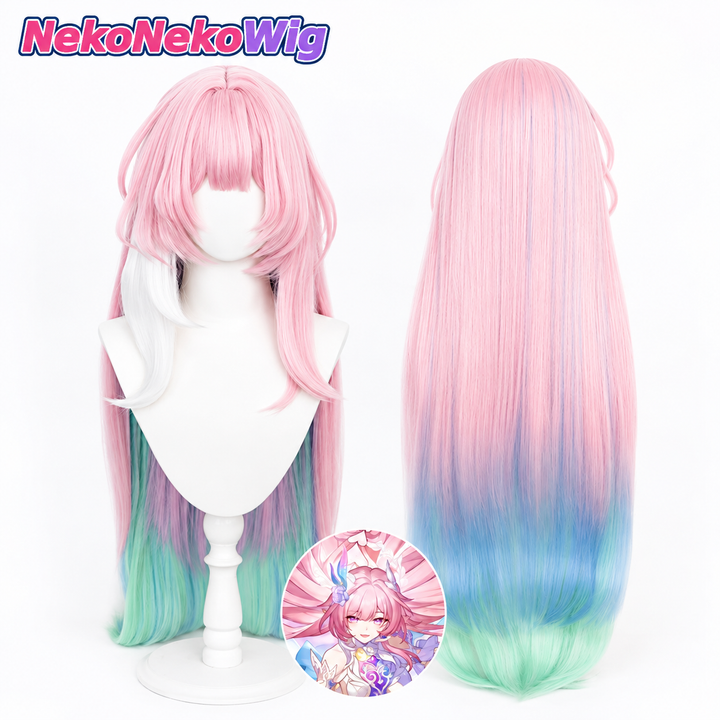 Honkai: Star Rail Cyrene Cosplay Wig  Three-Color Gradient Realistic Scalp Style