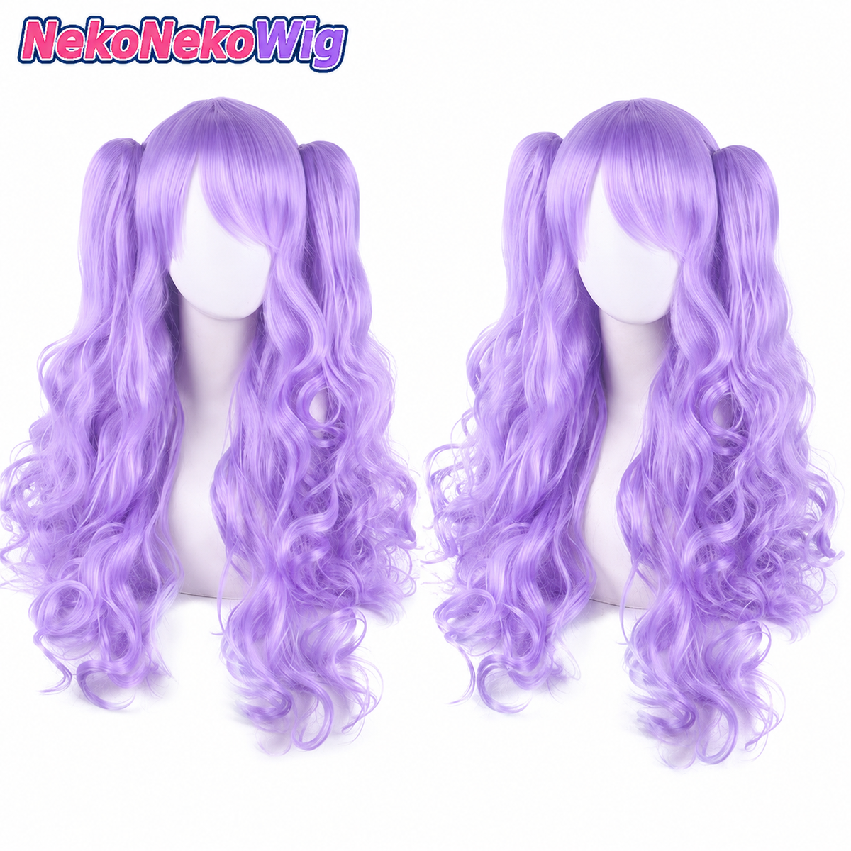 Lolita Long Curly Twin Ponytail Cosplay Wig – Clip-On Twin Tail Style