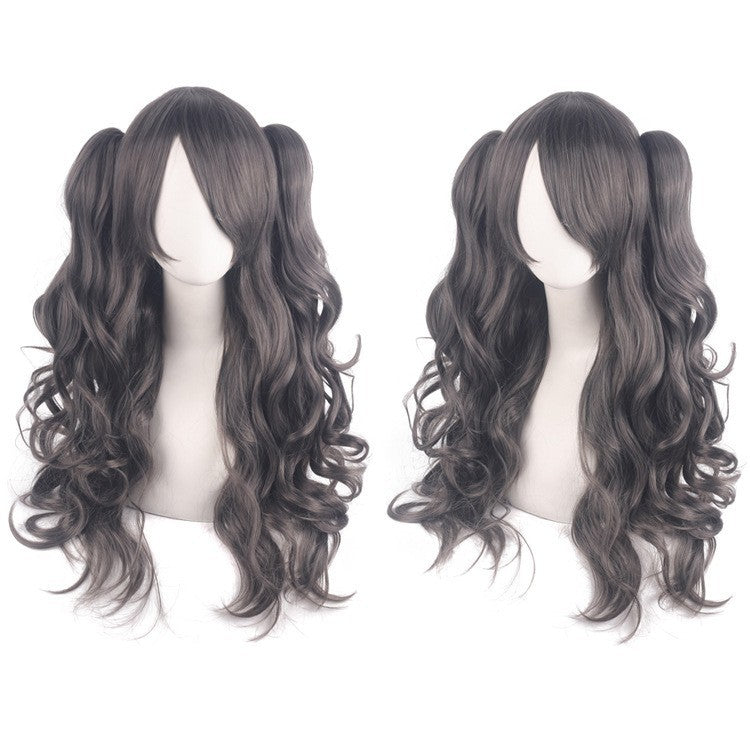 Lolita Long Curly Twin Ponytail Cosplay Wig – Clip-On Twin Tail Style