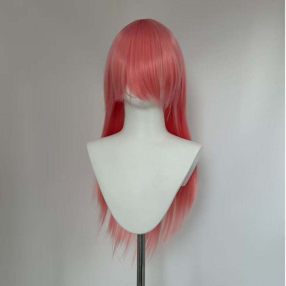 60cm Multi-Color Long Straight Cosplay Wig – Rose Net or Buckle Net Options