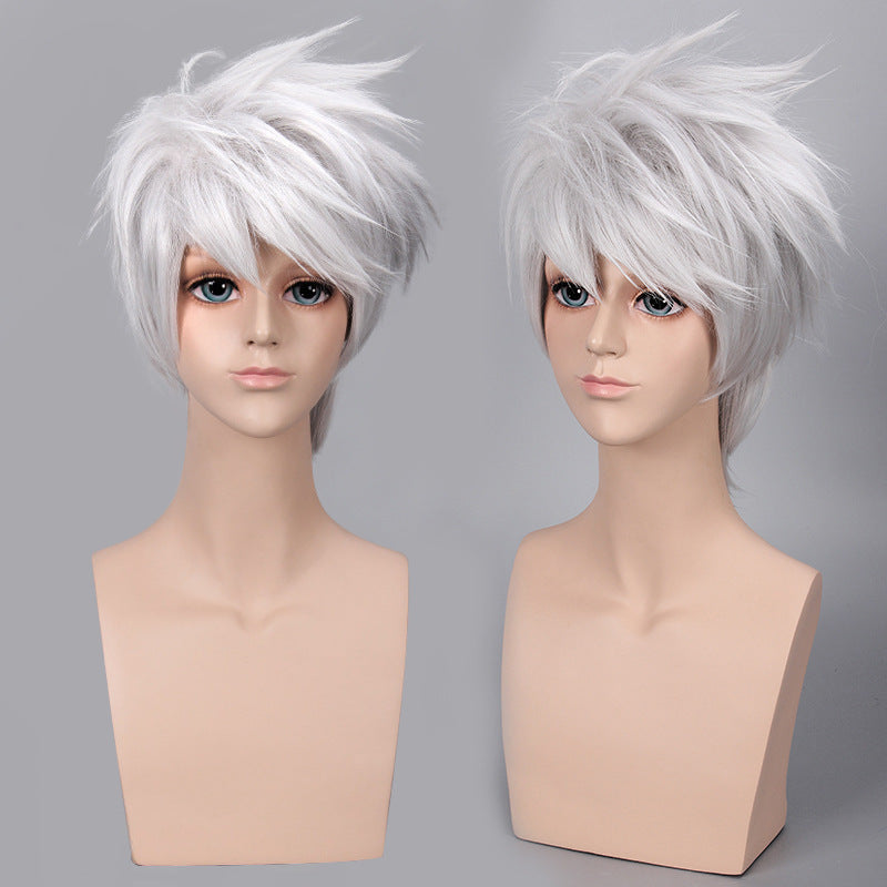 Naruto Kakashi Hatake Cosplay Wig – Silver Gray Spiky Ninja Style