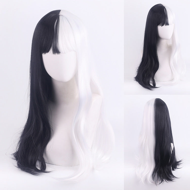 101 Dalmatians Cruella de Vil Cosplay Wig – Black & White Short Curly Style