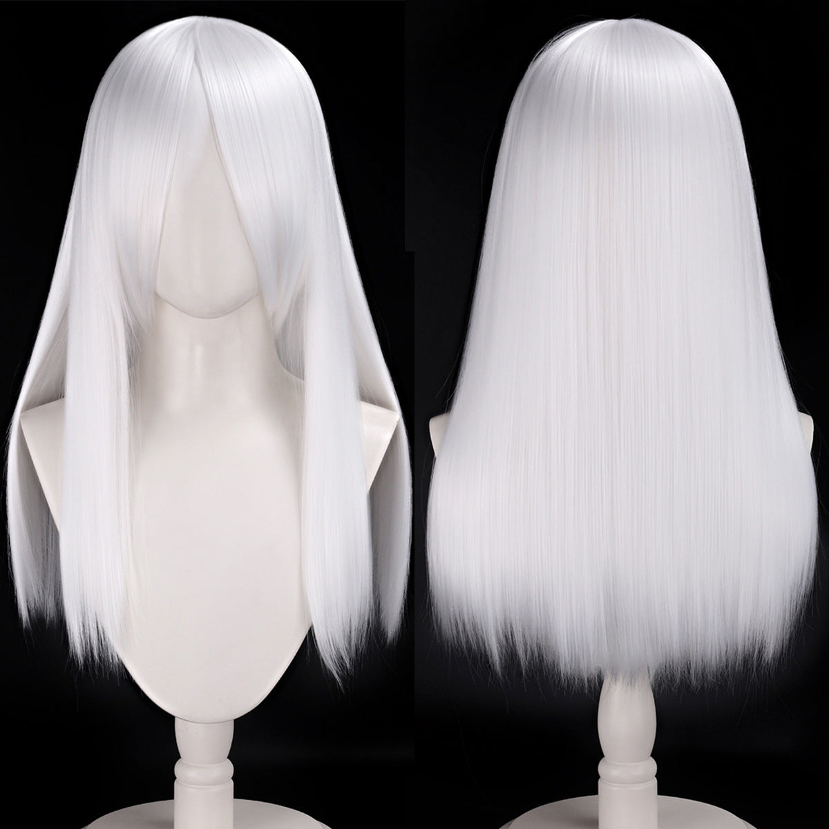 60cm Thickened Long Cosplay Wig  Multi-Color Straight & Curly Anime Style