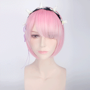 Re:ZERO Ram & Rem Cosplay Wig – Pink & Blue Character Styles with Accessories