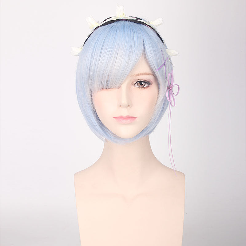 Re:ZERO Ram & Rem Cosplay Wig – Pink & Blue Character Styles with Accessories