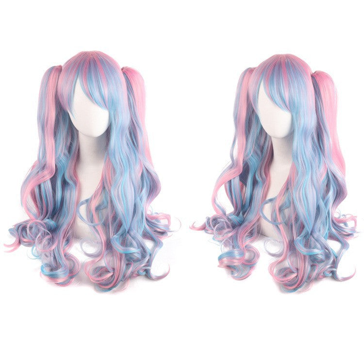 Lolita Long Curly Twin Ponytail Cosplay Wig – Clip-On Twin Tail Style