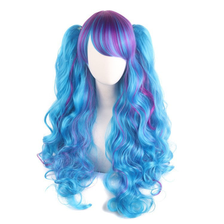 Lolita Long Curly Twin Ponytail Cosplay Wig – Clip-On Twin Tail Style