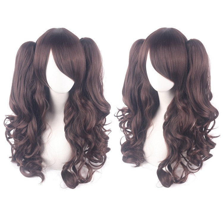Lolita Long Curly Twin Ponytail Cosplay Wig – Clip-On Twin Tail Style