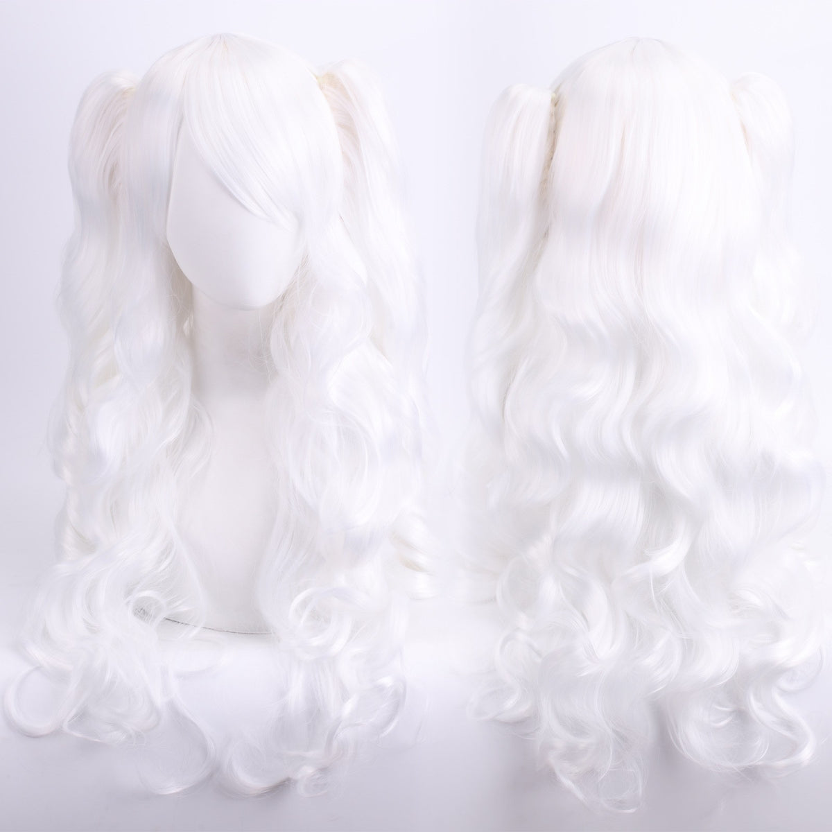 Lolita Long Curly Twin Ponytail Cosplay Wig – Clip-On Twin Tail Style