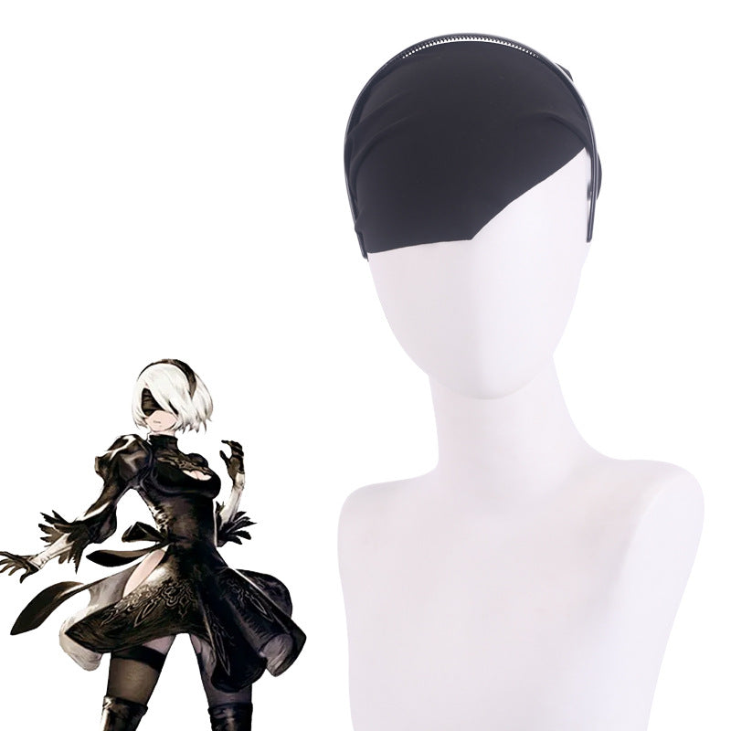 NieR:Automata 2B Cosplay Wig – White & Silver YoRHa No.2 Type B Style