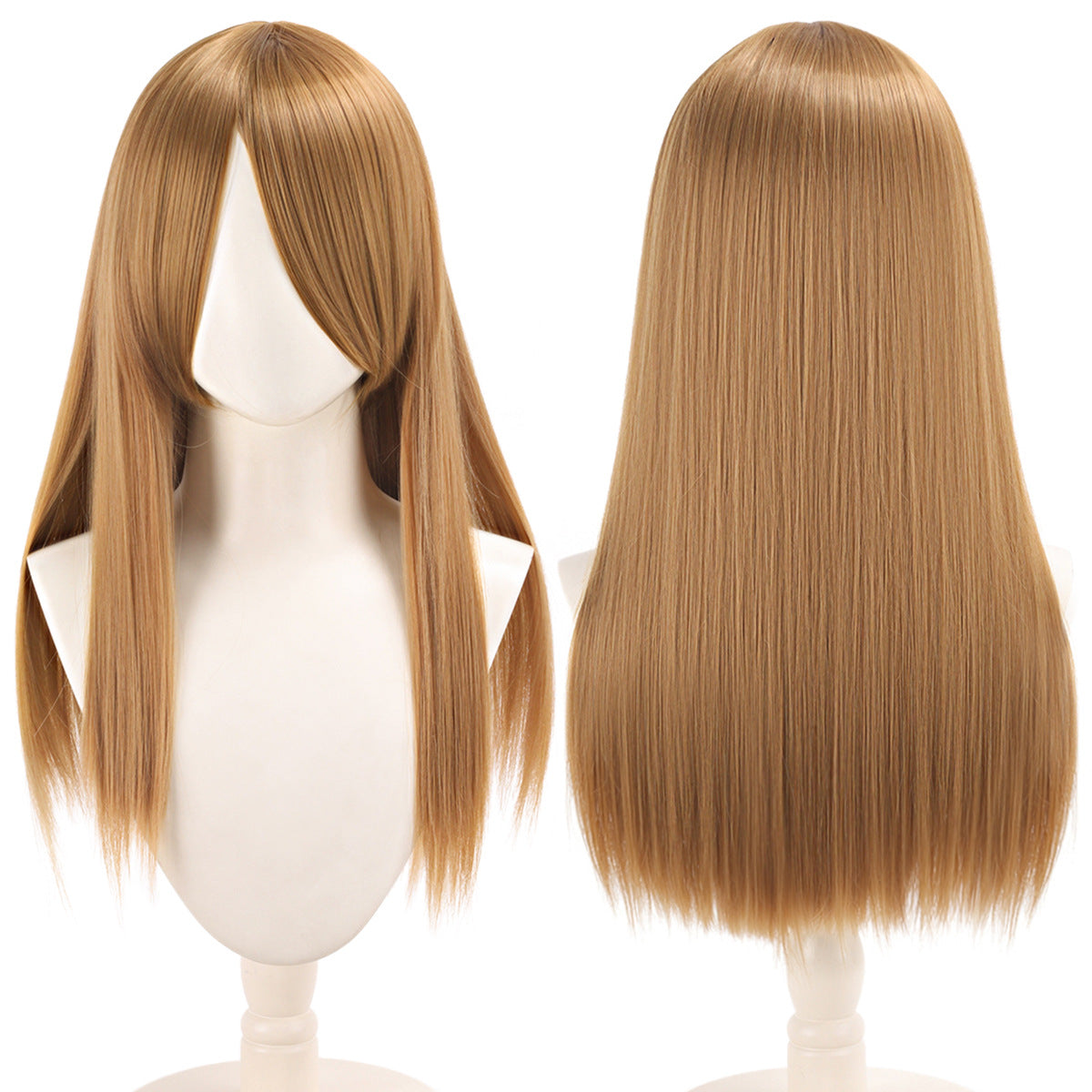 60cm Thickened Long Cosplay Wig  Multi-Color Straight & Curly Anime Style