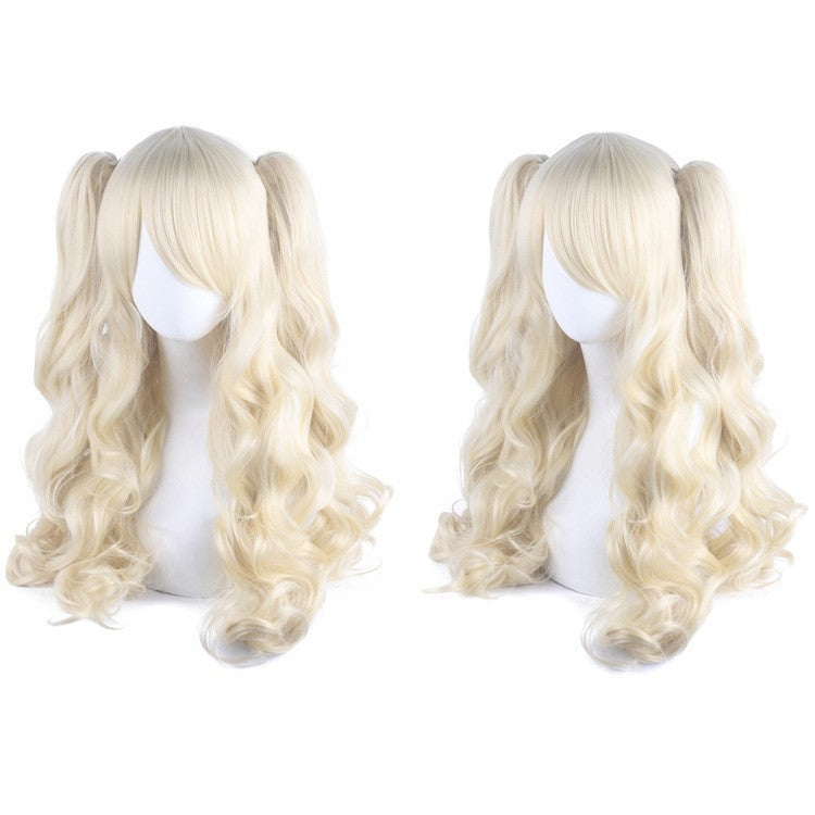 Lolita Long Curly Twin Ponytail Cosplay Wig – Clip-On Twin Tail Style