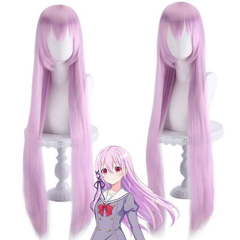 Engage Kiss Kisara Cosplay Wig – Pink-Purple Long Straight Demon Girl Character Style