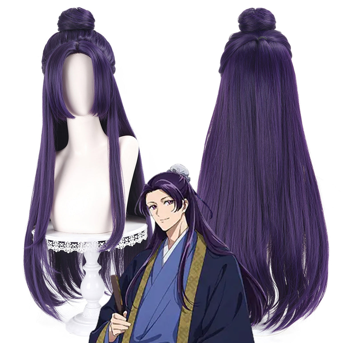 The Apothecary Diaries Maomao & Jinshi Cosplay Wig – 80cm Half-Up Simulated Scalp Style