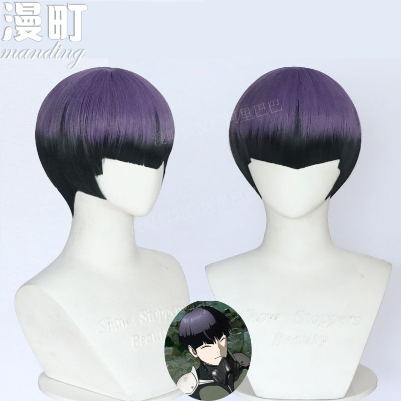 Kaiju No. 8 Soshiro Hoshina Cosplay Wig  Black Purple Gradient Short Wig