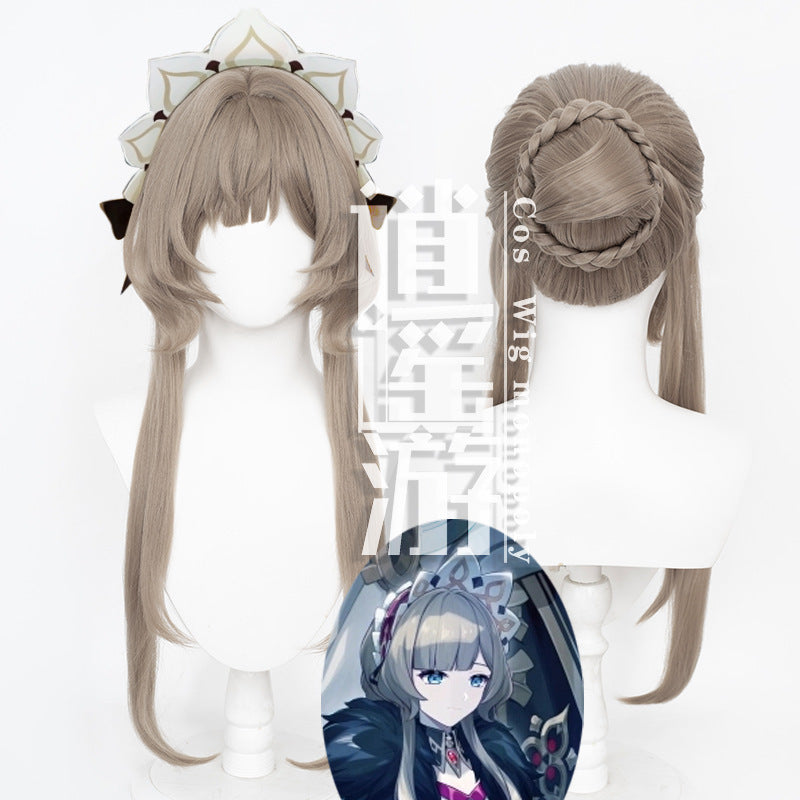 Genshin Impact Sandrone Cosplay Wig  Realistic Scalp Hairpiece Style