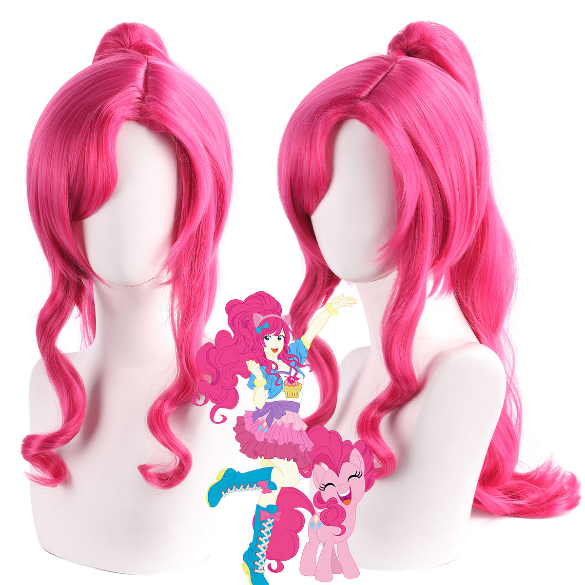 My Little Pony Pinkie Pie Cosplay Wig – Dragon Fruit Pink Ponytail Style