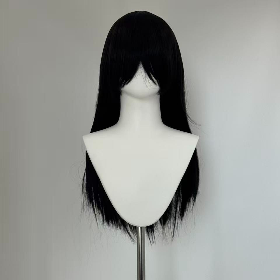 60cm Multi-Color Long Straight Cosplay Wig – Rose Net or Buckle Net Options